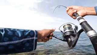 ضربت قرش من الكسارة jigging с берега борьба с акулой у волнореза на арабском побережье