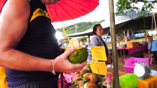 Тайский рынок Krabi Klong Muang ассортимент продуктов цены на улице и местные уличные вкусы