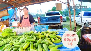 Тайский рынок Krabi Klong Muang ассортимент продуктов цены на улице и местные уличные вкусы