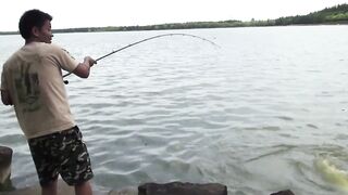 Yellow Cheek fishing, озеро Pearl Lake Shanghai выезд с Gong Lei и тест местных снастей