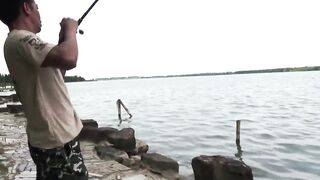 Yellow Cheek fishing, озеро Pearl Lake Shanghai выезд с Gong Lei и тест местных снастей