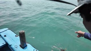 Глубинная морская рыбалка в Нячанге Вьетнам кальмары и queenfish на выезде в открытое море