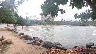 Пробую рыбалку в Unawatuna Sri Lanka первые забросы с берега и знакомство с местными гидами