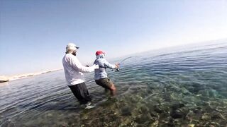 Marsa Alam Egypt морская рыбалка в Красном море монстр GT 20+ кг на береговой shore jigging