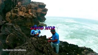 Гигантский GT Oman Salalah морская рыбалка в Индийском океане у скал и рифов Аравийского моря