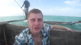 Занзибар Индийский океан на парусной лодке и пляж Michamvi спокойный день у моря