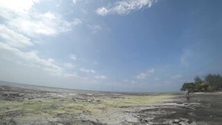 Занзибар Индийский океан на парусной лодке и пляж Michamvi спокойный день у моря