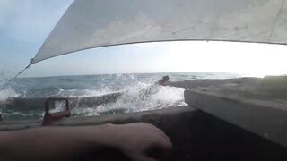 Занзибар Индийский океан на парусной лодке и пляж Michamvi спокойный день у моря