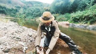 Spinibarbus hollandi рыбалка на Хайнане китайский пруд редкая рыба и размеренный деревенский день