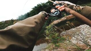 Spinibarbus hollandi рыбалка на Хайнане китайский пруд редкая рыба и размеренный деревенский день