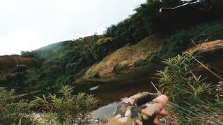 Spinibarbus hollandi рыбалка на Хайнане китайский пруд редкая рыба и размеренный деревенский день