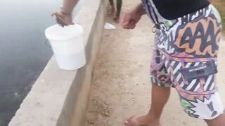 Varadero Cuba рыбалка с канала и пирса поиск барракуды и другой рыбы у входа в порт