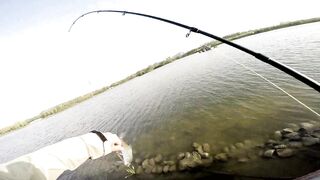 Freshwater fishing в Пекине, Китай спокойная рыбалка в городском парке среди высоток