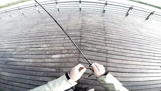 Freshwater fishing в Пекине, Китай спокойная рыбалка в городском парке среди высоток