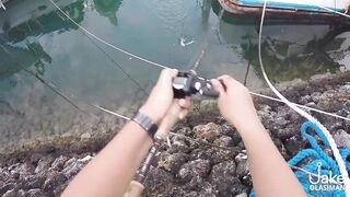 Рыбалка на барракуду у Porter Marina Cebu мягкие приманки софтбейты и тропический причал