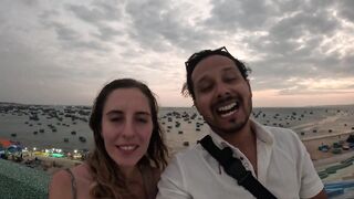 Рыбацкая деревня и самый красивый вид Mui Ne Vietnam 2024 жизнь у моря лодки на песке и сети