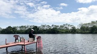 Vietnam Fishing TV: рыбалка на карася в пруду с сильным течением во Вьетнаме