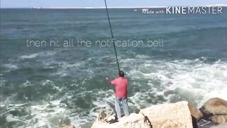 Морская рыбалка на пляже Alexandria Egypt береговая ловля у волн Средиземного моря