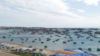 Рыбацкая гавань Mui Ne Phan Thiet Vietnam утро в порту с лодками и свежим уловом