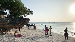 Пляж Nungwi Zanzibar от рассвета до заката и как проходит день у моря с лодками рыбаков