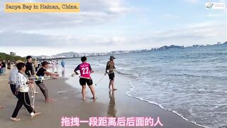 Морская рыбалка в Sanya Bay Hainan огромный улов почти в тысячу килограммов рыбы в одной сети