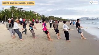 Морская рыбалка в Sanya Bay Hainan огромный улов почти в тысячу килограммов рыбы в одной сети