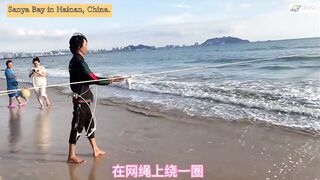 Морская рыбалка в Sanya Bay Hainan огромный улов почти в тысячу килограммов рыбы в одной сети