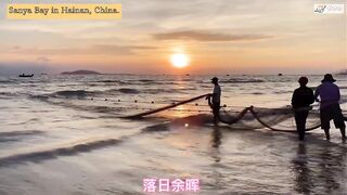 Морская рыбалка в Sanya Bay Hainan огромный улов почти в тысячу килограммов рыбы в одной сети