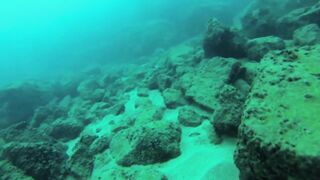 Подводная охота в Tripoli Lebanon grouper и другая рыба на скальных свалах Средиземного моря