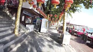 Знаменитый пляж Китая Dadonghai Sanya - популярная туристическая точка острова Хайнань