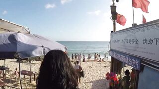 Знаменитый пляж Китая Dadonghai Sanya - популярная туристическая точка острова Хайнань