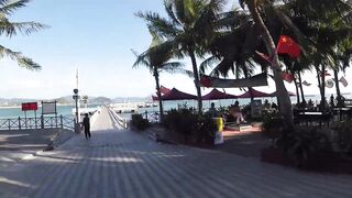 Знаменитый пляж Китая Dadonghai Sanya - популярная туристическая точка острова Хайнань