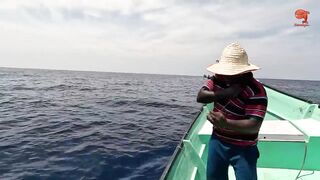 Глубинная рыбалка в океане за rosy snapper тяжёлые снасти и борьба с рыбой на большой глубине