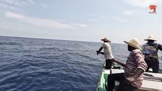 Глубинная рыбалка в океане за rosy snapper тяжёлые снасти и борьба с рыбой на большой глубине