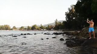 Рыбалка в Таиланде Phuket пляж Bang Tao утренние забросы и прогулка вдоль моря