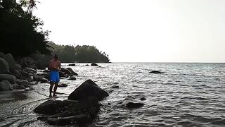 Рыбалка в Таиланде Phuket пляж Bang Tao утренние забросы и прогулка вдоль моря