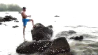 Рыбалка в Таиланде Phuket пляж Bang Tao утренние забросы и прогулка вдоль моря