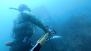 Подводная охота Ancon Lima Peru Playa Santa Rosa с братьями и трофейной рыбой