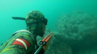 Подводная охота Ancon Lima Peru Playa Santa Rosa с братьями и трофейной рыбой