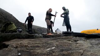 Подводная охота Ancon Lima Peru Playa Santa Rosa с братьями и трофейной рыбой