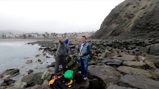 Подводная охота Ancon Lima Peru Playa Santa Rosa с братьями и трофейной рыбой
