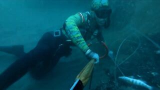 Подводная охота Ancon Lima Peru Playa Santa Rosa с братьями и трофейной рыбой