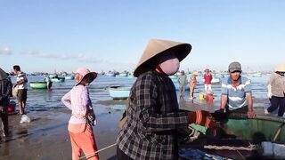 Mui Ne Fishing Village - рыбацкая деревня Phan Thiet во Вьетнаме на рассвете
