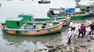 Небольшая рыбацкая деревня на Hainan Island рынок Dongshuigang и свежая рыба с утра