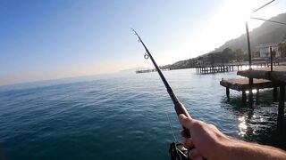 Beldibi Antalya неспешная рыбалка с берега формат POV и расслабляющий шум Средиземного моря