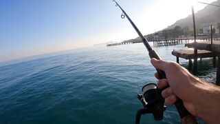 Beldibi Antalya неспешная рыбалка с берега формат POV и расслабляющий шум Средиземного моря