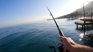 Beldibi Antalya неспешная рыбалка с берега формат POV и расслабляющий шум Средиземного моря