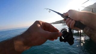 Beldibi Antalya неспешная рыбалка с берега формат POV и расслабляющий шум Средиземного моря