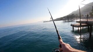 Beldibi Antalya неспешная рыбалка с берега формат POV и расслабляющий шум Средиземного моря