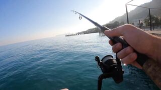 Beldibi Antalya неспешная рыбалка с берега формат POV и расслабляющий шум Средиземного моря